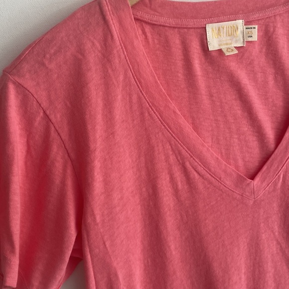 *PINK* NATION LTD Nina Vintage Fit V-neck short sleeve, Style # 2157CN, NWT, XS - Picture 3 of 8